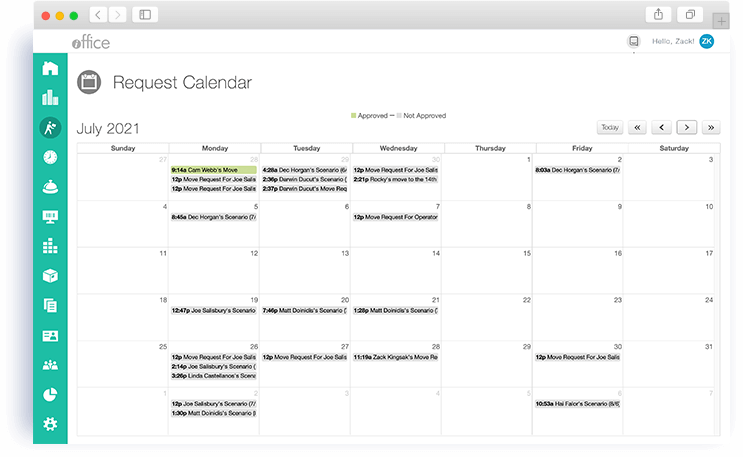 Move request calendar